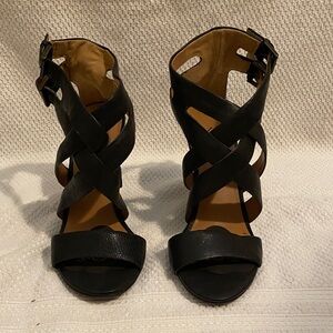 Nine West Black Strappy Heels